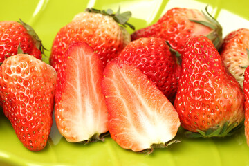 strawberries on a plate