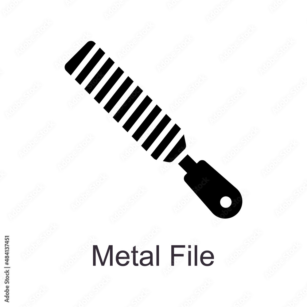 Poster metal file vector solid icon design illustration. home improvements symbol on white background eps 1