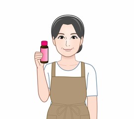 美容ドリンクをもつ女性