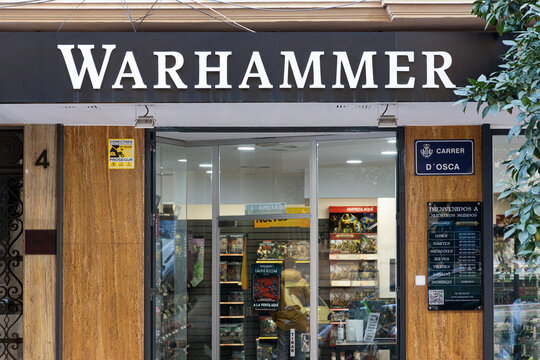 VALENCIA, SPAIN - JANUARY 31, 2022: Warhammer is a tabletop miniature wargame with a medieval fantasy theme