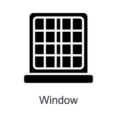 Window vector Solid Icon Design illustration. Home Improvements Symbol on White background EPS 10 File