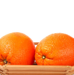 Orange fruit on the white background