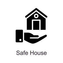 Safe House vector Solid Icon Design illustration. Home Improvements Symbol on White background EPS 10 File