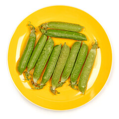 Fresh peas on white background