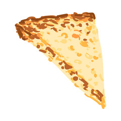 Vector colorful illustration of fried bread toast isolated on white background