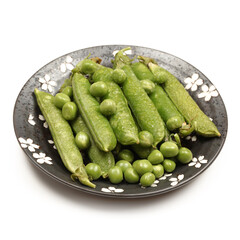 Fresh peas isolated on white background 