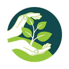 Plant in Hand - emblem for recycling program