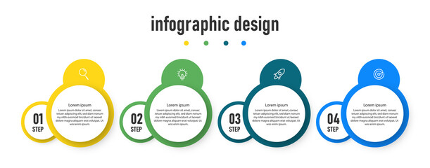 Presentation business infographic design elegant professional template with 4 step