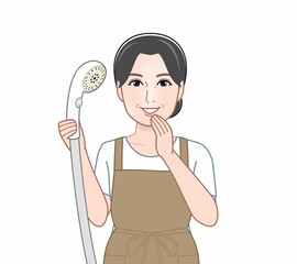 シャワーを持った女性