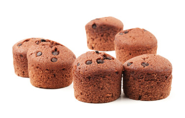 cup shape sponge cake on white background