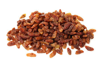 raisins on a white background 