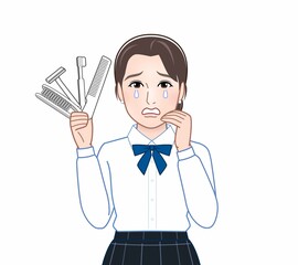 使い捨てゴミを持った女性
