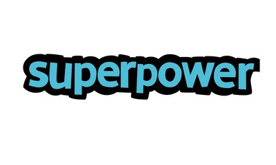 SUPERPOWER writing vector design on white background