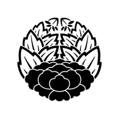 牡丹紋・陰の杏葉牡丹（かげのぎょうようぼたん）/ 葉陰の杏葉牡丹（はかげのぎょうようぼたん）