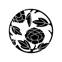 牡丹紋・牡丹の枝丸（ぼたんのえだまる） © minya