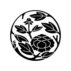 牡丹紋・変り牡丹の枝丸（かわりぼたんのえだまる）/ 二つ花牡丹枝丸（ふたつはなぼたんえだまる）