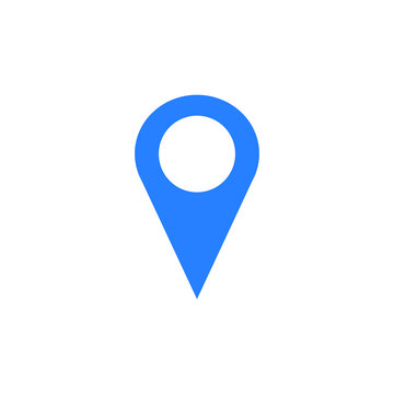 Map marker flat blue color icon Royalty Free Vector Image
