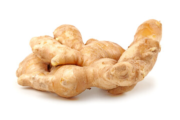 fresh ginger on white background 