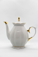 Porcelain teapot isolated on white background