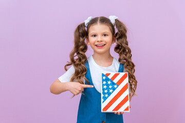 Studying in the USA, A schoolgirl with a textbook, Education in the United States of America.