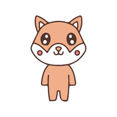Shiba inu dog mascot character. Illustration for sticker and t shirt.