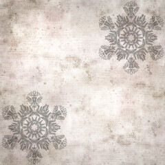 stylish textured old paper background with kaleidoscope snowflake