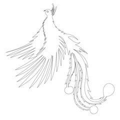 firebird one line drawing ,vector, isolated
