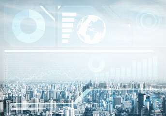 Forex trading business concept with graphics