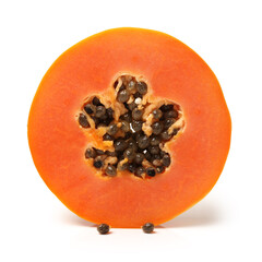 Papaya fruit sliced isolated on a white background
