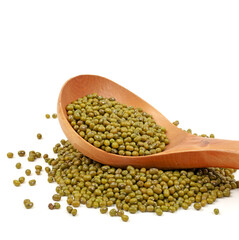 Mung beans on white background