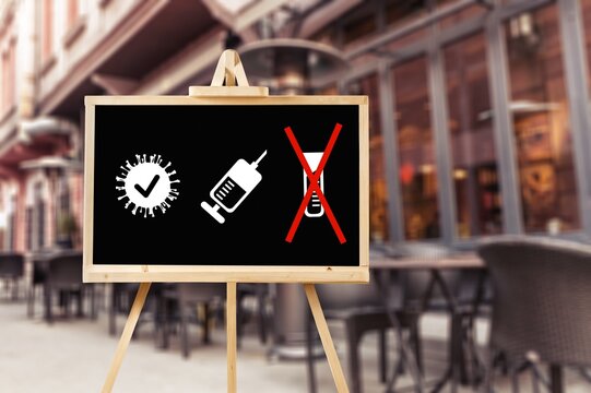 Tested Vaccinated or Convalescent Covid Coronavirus Pandemic rule for restaurants or bars,