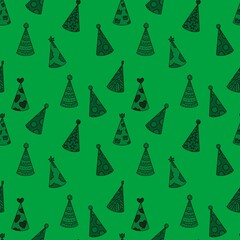 Party hat seamless pattern for fabrics and packaging and gifts and cards and kids and wrapping paper and festive