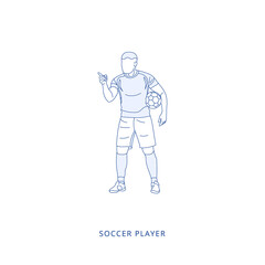 footballer icon in vector. Illustration