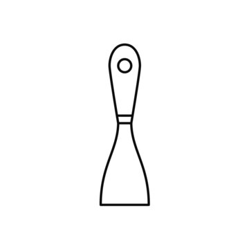 recommend clip art: Scraper icon in line art style. Spatula vector illustration.