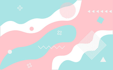 Modern colorful pastel gradient abstract geometric shape. memphis style background