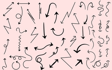Hand Drawn Arrow Set Illustration Collections