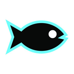 Vector fish icon isolated on white background.