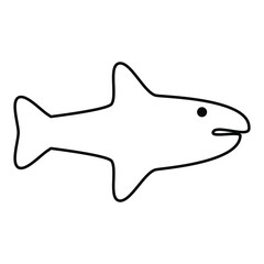 Vector fish icon isolated on white background.