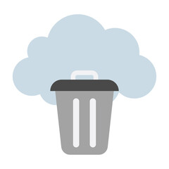Flat color icon for delete cloud.