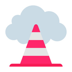 Flat color icon for cloud stop.