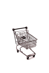 Shopping cart on white background