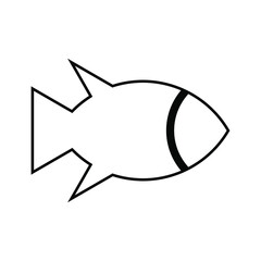 Vector fish icon isolated on white background.