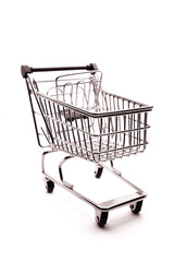 Shopping cart on white background