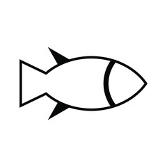 Vector fish icon isolated on white background.