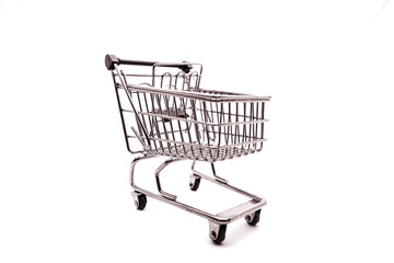 Shopping cart on white background
