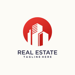 Building logo with modern concept premium vector