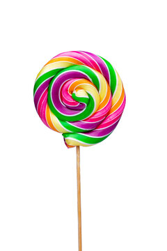 colorful lollipop isolated on white