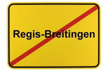 Illustration eines Ortsschildes der Stadt Regis-Breitingen