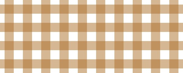 Banner, plaid pattern. White on Brown color. Tablecloth pattern. Texture. Seamless classic pattern background.