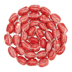 Chinese sausage on white background 
